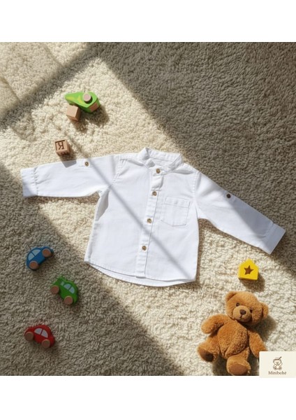 Minibohe Çocuk Gömlek Beyaz