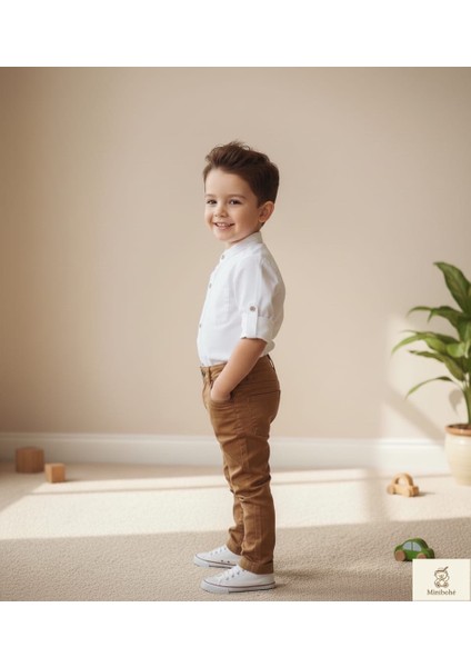 Minibohe Çocuk Gömlek Beyaz fırsatları