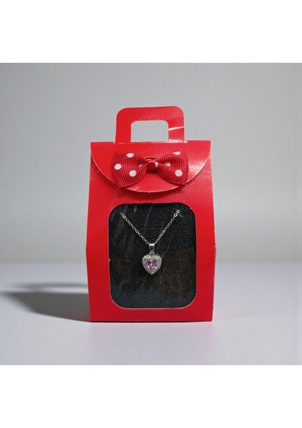 Kalp Kolye Aşk Kolyesi Çelik Zincir Gümüş Renk Pembe Zirkon Taşlı Kalp Kolye fiyatları