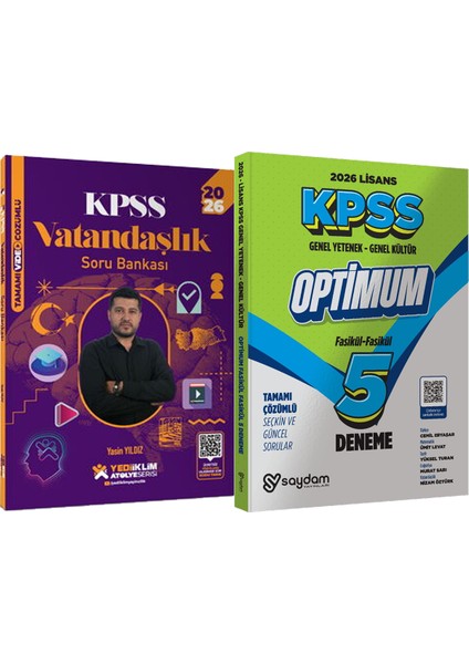 2026 Kpss Atölye Serisi Vatandaşlık Video Çözümlü Soru Bankası - Lisans Optimum 5 Deneme