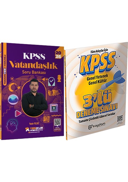 2026 Kpss Atölye Serisi Vatandaşlık Video Çözümlü Soru Bankası - 3 Deneme