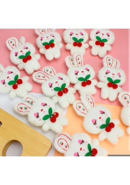 Tavşan Anahtarlık Beyaz Peluş Sevimli Anahtarlık Çanta Süsü modelleri