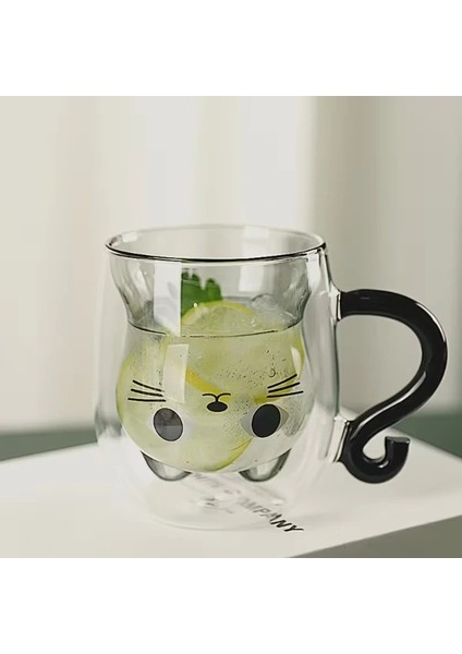 Kedi Figürlü Çift Cidarlı Cam Bardak fiyatları