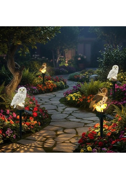Baykuş Tasarımlı Solar Kazıklı Bahçe Aydınlatma