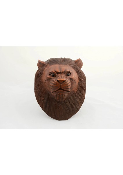 Maun Ağacı El Yapımı Dekoratif Aslan Büstü