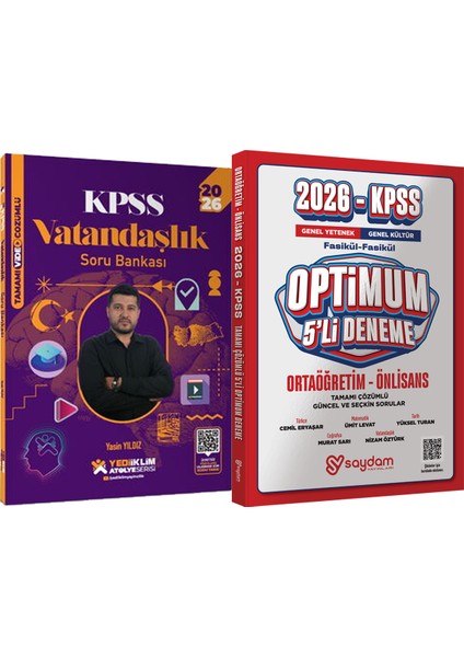 2026 Kpss Atölye Serisi Vatandaşlık Video Çözümlü Soru Bankası - Optimum 5 Deneme