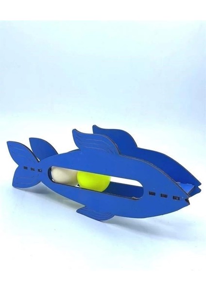 Kediler Için Ahşap 2 Toplu Eğimli Sevimli Balık Şeklinde Eğitim Amaçlı Oyuncak