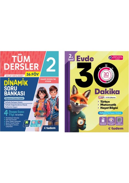 2.sınıf Tüm Dersler Dinamik Soru Bankası +EVDE30 Dakika