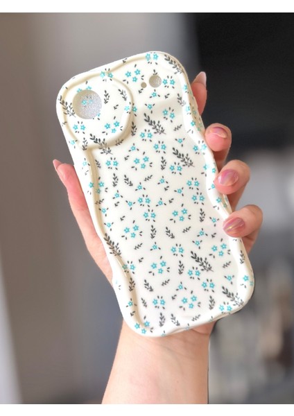 IPHONE 17 Air Mavi Çiçekli Ekru Kılıf modelleri