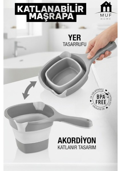Pratik Akordiyon Katlanır Maşrapa - Bpa Içermez Katlanabilir Banyo Akordion Maşrapa