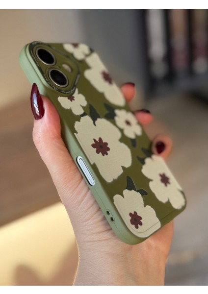 IPHONE 17 Haki Çiçekli Kılıf modelleri