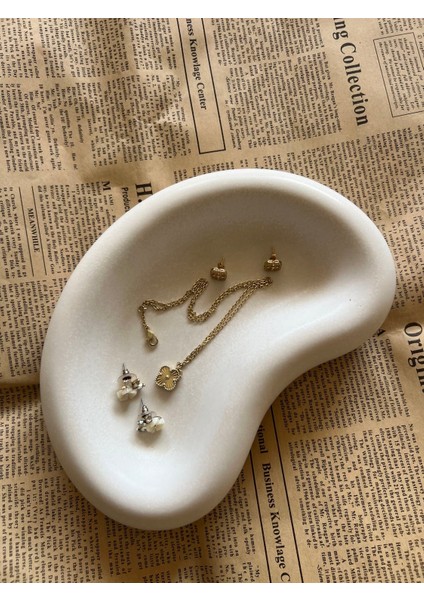 El Yapımı Beyaz Pod Tabak Biblo fiyatları