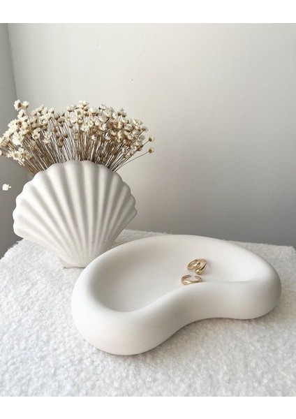 El Yapımı Beyaz Pod Tabak Biblo modelleri