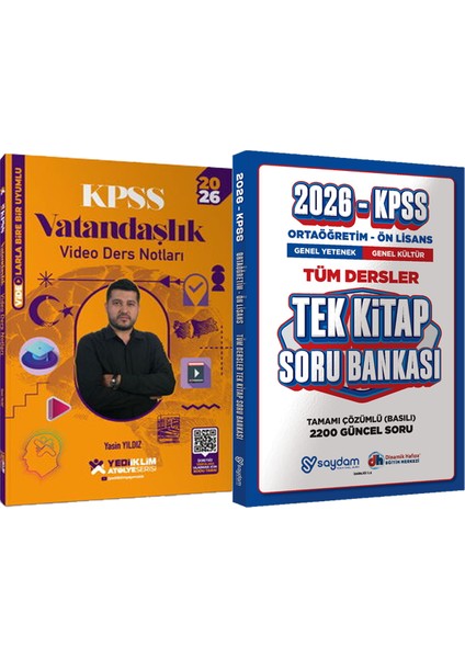 2026 Kpss Atölye Serisi Vatandaşlık Video Ders Notları - Ortaöğretim Ön Lisans Tek Kitap Soru