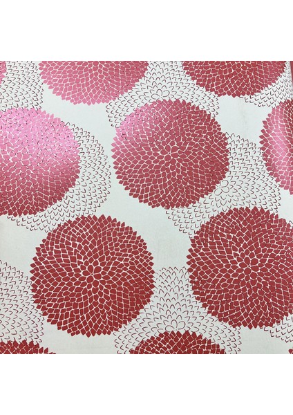 Kırmızı Beyaz Parlak Çiçek Desenli Duvar Kağıdı 3019