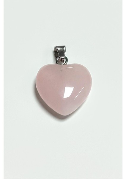Pembe Kuvars Kalpli Doğaltaş Kolye Ucu Küçük 1,5 cm