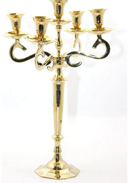 Pirinç 5'li Şamdan