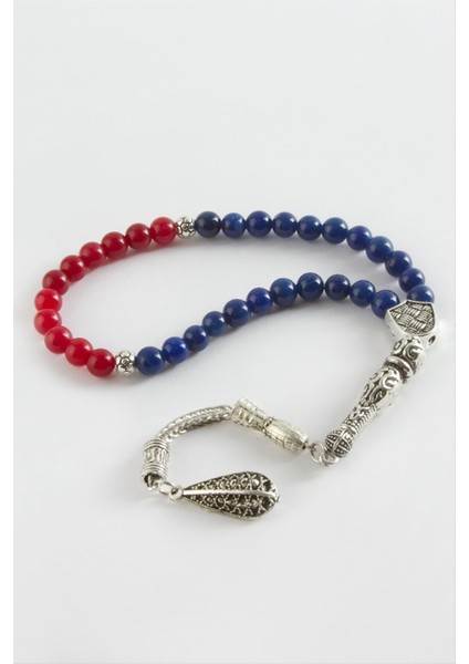 Bordo Lacivert Ceyt Doğaltaş Tesbih 6 mm