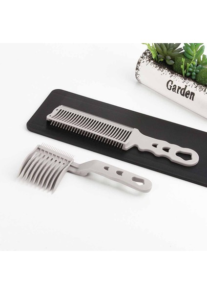 3. Nesil Erkek Saç Kesim Tarağı – Kavisli Geçiş ve Fade Yardımcı Tarak, Gri