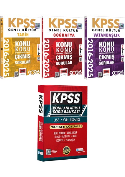 2026 Kpss Tarih Coğrafya Vatandaşlık 2016-2026 Konu Konu Çıkmış - Lise Önlisans Konu Ant. Soru