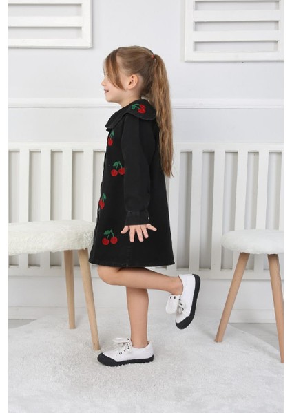 Kız Çocuk Kiraz Işlemeli Elbise fiyatları