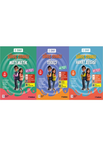 2. Sınıf Süreç Odaklı Matematik - Türkçe - Hayat Bilgisi 3lü Set