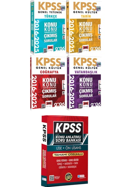 2026 Kpss Türkçe Tarih Coğrafya Vatandaşlık 2016-2026 Konu Konu Çıkmış - Lise Önlisans Konu Ant. Soru