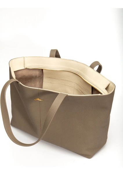 Kadın Soft Bej Büyük Boy Deri Çanta-Şık&kullanışlı indirimleri