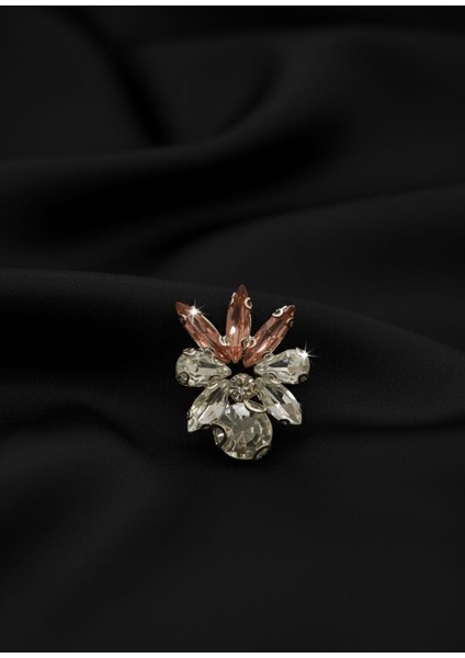 Zarif Kristal Taşlı Geometrik Broş