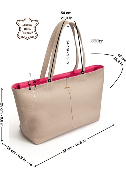 Kadın Soft Bej Büyük Boy Deri Çanta-Şık&kullanışlı fiyatları