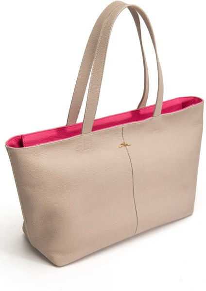 Kadın Soft Bej Büyük Boy Deri Çanta-Şık&kullanışlı fırsatları