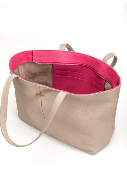 Kadın Soft Bej Büyük Boy Deri Çanta-Şık&kullanışlı indirimleri