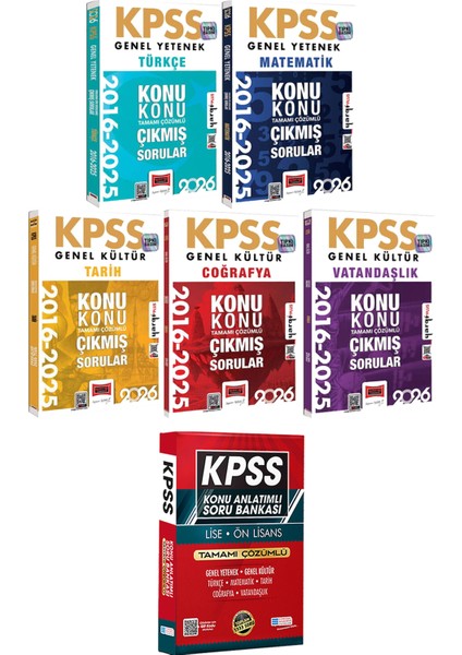 2026 Kpss Türkçe Matematik Tarih Coğrafya Vatandaşlık 2016-2026 Konu Konu Çıkmış - Lise Önlisans Konu Ant. Soru