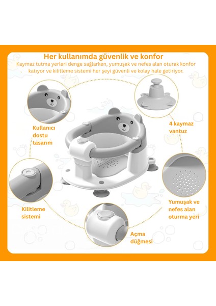 Npol Bebek Banyo Oturağı - Vakum Tabanlı, Güvenli, Ergonomik ve Çok Amaçlı Kullanım fırsatları