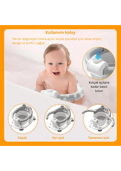 Npol Bebek Banyo Oturağı - Vakum Tabanlı, Güvenli, Ergonomik ve Çok Amaçlı Kullanım