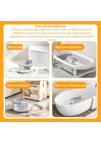 Npol Bebek Banyo Oturağı - Vakum Tabanlı, Güvenli, Ergonomik ve Çok Amaçlı Kullanım