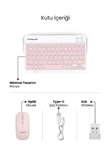 Pembe Kablosuz Klavye ve Mouse Seti fırsatları