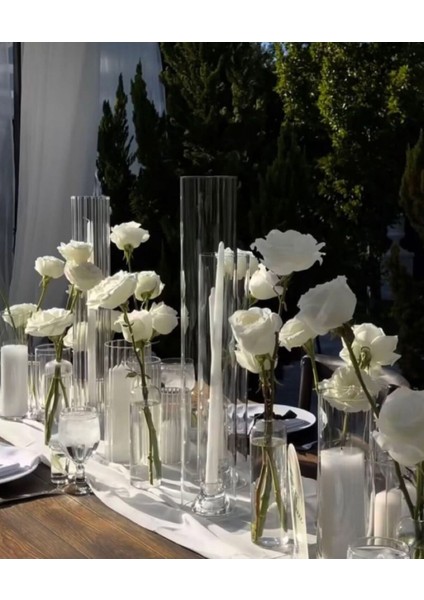 3'lü Silindir Şamdanlık ve Mumluk Dekoratif Seti