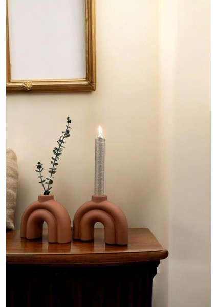 El Yapımı Terracotta Dekoratif Mumluk Seti, Şamdan Tasarımı