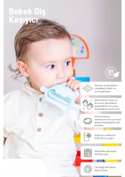 Mavi Bebek Silikon Diş Kaşıyıcı ( Lisinya ) fiyatları