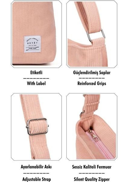 Pudra Pembe Şık Omuz Çantası