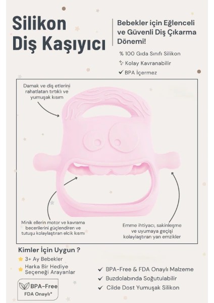 Pembe Bebek Silikon Diş Kaşıyıcı ( Lisinya ) modelleri