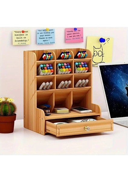 Bölmeli ve Çekmeceli Ahşap Organizer ( Lisinya ) modelleri