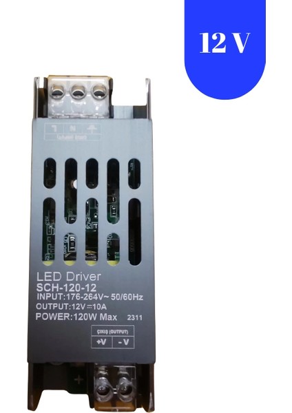 12 Volt 10 Amper Ultra Ince Slim Metal Kasa Trafo