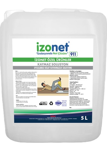 911 Kaymaz Zemin Solusyonu 1 Lt