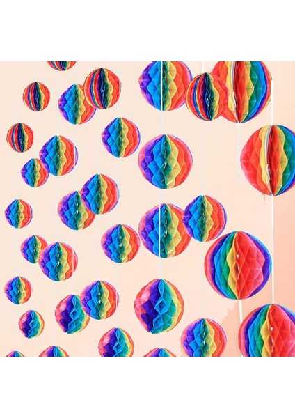 Rengarenk Kağıt Süs Fener 30 cm 1 Adet ( Lisinya ) fiyatları