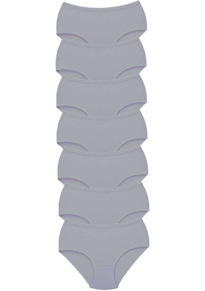 7 Adet Tutku Kadın Yüksek Bel Bato Kalın Lastik Külot Gri