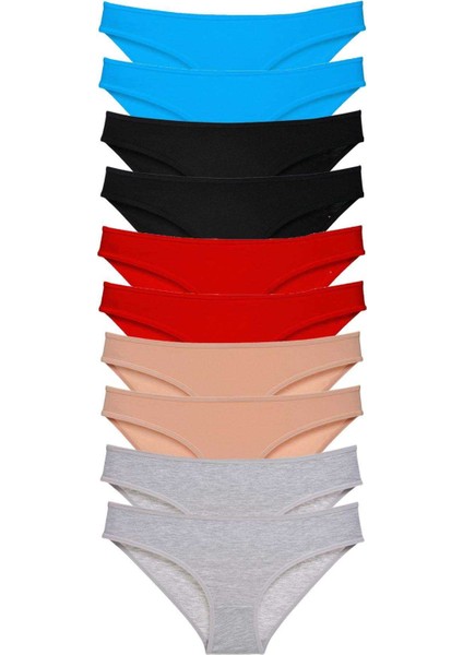 10 Adet Süper Eko Set Likralı Kadın Slip Külot 533