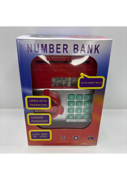 Elektronik Işıklı Sesli Şifreli Kasa Otomatik Kağıt Para Alan Kasa Atm Şifreli Pilli Kumbara