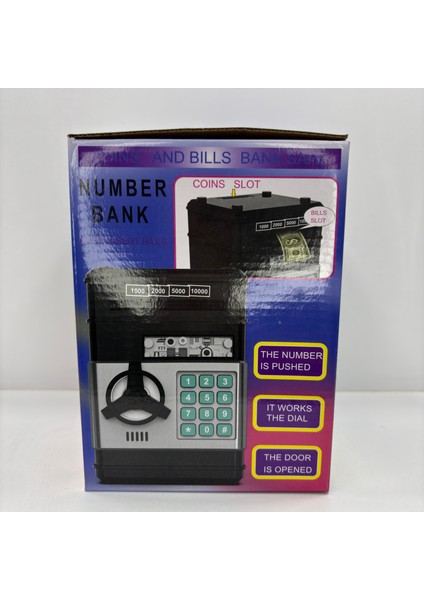 Elektronik Işıklı Sesli Şifreli Kasa Otomatik Kağıt Para Alan Kasa Atm Şifreli Pilli Kumbara modelleri